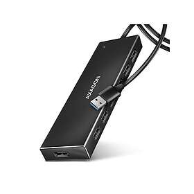 AXAGON HUE-F7A SuperSpeed USB-A Flad Hub med 1 m Kabel USB 3.2 7-port