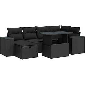 vidaXL Ensemble Salon 8 Pièces Noir Rotin Synthétique 3327935