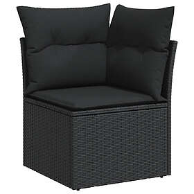 vidaXL Ensemble de Salon 6 Pièces avec Coussins Noir Rotin Synthétique 3326925