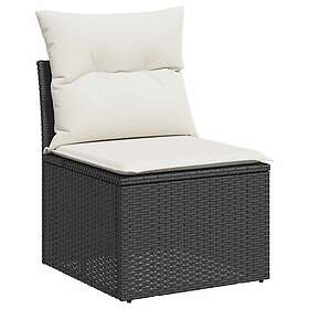 vidaXL Loungeset 7 Delar med Dynor Svart Konstrotting 3326347