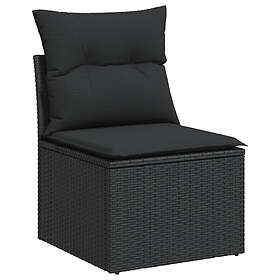 vidaXL Lounge Set med Dynor Svart Konstrotting 6 Delar 3326156