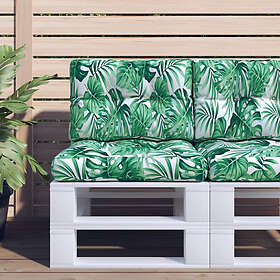 vidaXL Dynor till Bänk 2 st Bladmönster Tyg 360679