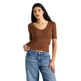 Lindex Ribbed Kortärmad T-shirt (Dam)