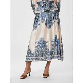 Neo Noir Paisley Border Trykt Midiskjørt