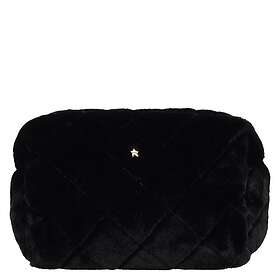 Dark Faux Fur Quilted Sminkveske Stor