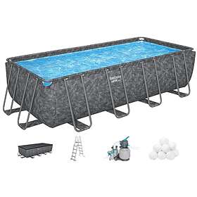 Bestway 561KA Power Steel Rektangulær Ramme Pool Sæt 549x274x132cm