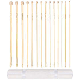 Curtzy Bamboo Tunisian Afghan Crochet Hooks (14 Sizes)