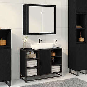 vidaXL Shelf Wall-mounted Black Oak Vegghylle 65x20x60cm