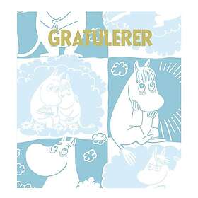 Moomin Dobbeltkort Gratulerer Blå 7.5x7.5cm