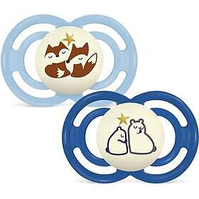 Mam Perfect Night Silk Silikone Sutt 4115605 6-16m 2-pack (Glow in the Dark)