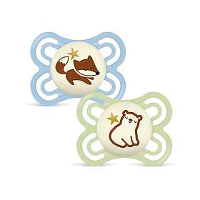 Mam Night Silikone Sutt 0-6m 2-pak (Blå/Grøn)