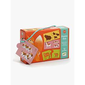 Djeco Puslespil Duo - Baby Dyr 24 Brikker