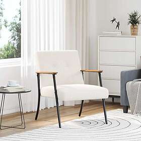 vidaXL Fåtölj Gräddvit 59 x 75 x 78 cm lockigt ull-liknande tyg Curly Wool-like Fabric 42017699