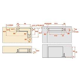 Salice Charnière 793913 150° Titane Encastré