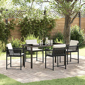 vidaXL Lounge Set 5 Pieces Black Rattan 3508514