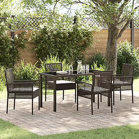 vidaXL Garden Furniture Set with Cushions Brown Rattan 5 Pieces 3379872