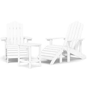 vidaXL Lounge Set with Cushions White HDPE 3 Pieces
