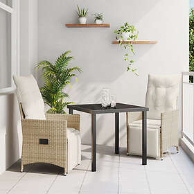 vidaXL Loungesett 3 Deler med Puter Beige 3379583
