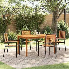 vidaXL Loungesett 5 Deler Svart Akasie 3526467