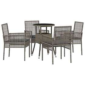 vidaXL Lounge Set 5 Delar Grå Konstrotting 3334946