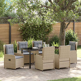 vidaXL Garden Furniture Set 7 Pieces (Beige Grey) konstrotting 3380964