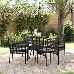 vidaXL Lounge Set 5 Pieces Black Rattan 3334942