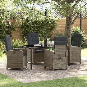 vidaXL Ensemble de Salon avec Coussins Gris Rotin 5 Pièces 3380277