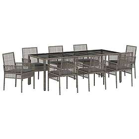 vidaXL Garden Furniture Set 9 Pieces Grey Synthetic Rattan 3334877