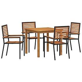 vidaXL Hagemøbelsett 5 Pieces med Cushions Svart Akasietre 3542596