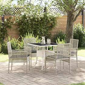 vidaXL Lounge Set 5 Pieces Grey Rattan 3518426