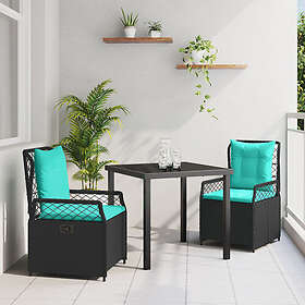 vidaXL Lounge Set 3 Delar Svart Konstrotting 3381058