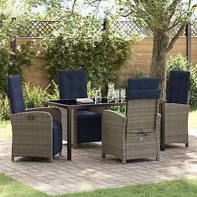 vidaXL Ensemble de salon avec coussins Gris Rotin 5 Pièces 3574004