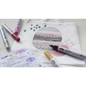 Kreul Tekstilpenne Glitter 5-pack