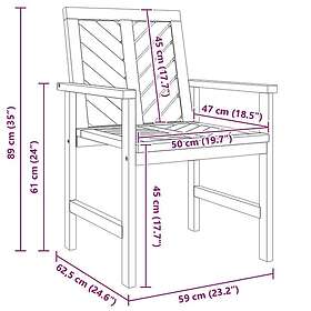 vidaXL Dining Chair Acacia Wood 3566221