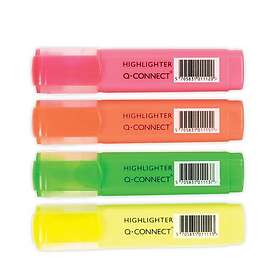 Q-Connect Highlighters Assorted Colors 4-pack