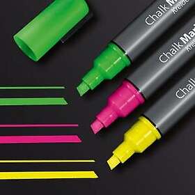 Sigel GL182 Marqueurs à Craie (Pink, Green, Yellow) 3-pack
