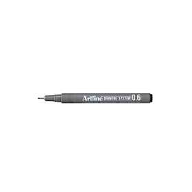 Artline Drawing System Fineliner 0.6mm (Sort)