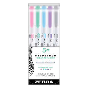 Zebra Mildliner Markører Favorites Set 5-pack