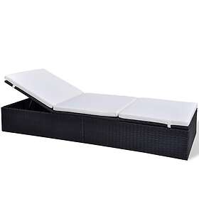 vidaXL Solstol med dyna Svart