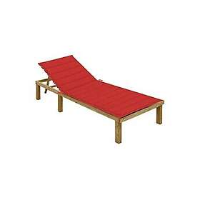 vidaXL Chaise Longue avec Coussin Rouge 3065825