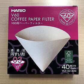 Hario V60 03 Kaffefilter 40st