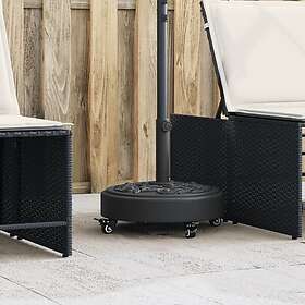 vidaXL Round Umbrella Base 27kg with Wheels (Black)