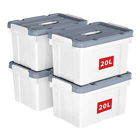 Cetomo 20L Storage Box with Lid Plastic 4-pack