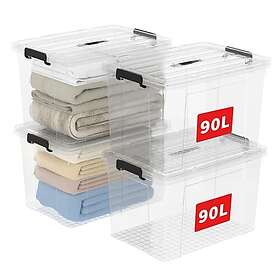 Cetomo Storage Bins on Handle Storage Box Plastic 90L 4-pack