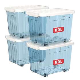 Cetomo 80 Boîte de Rangement avec Couvercle Plastic 80L 4-pack