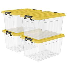 Cetomo 15 Boîte de Rangement avec Couvercle Plastique 15L 4-pack