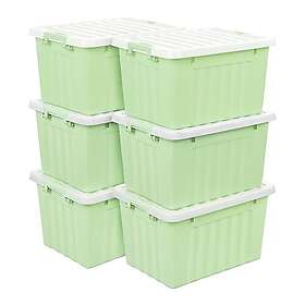 Cetomo 15 L Boîte de Rangement avec Couvercle Plastique 15L 6-pack