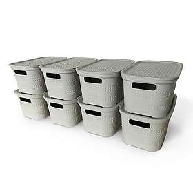 Ecoplast Multipurpose Boîte de Rangement Plastique Paquet de 8