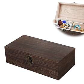 HOMURY Förvaringslåda i Trä med Lock 20x10x6cm Furu