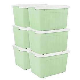 Cetomo 80L Storage Box with Lid Plastic 6-pack